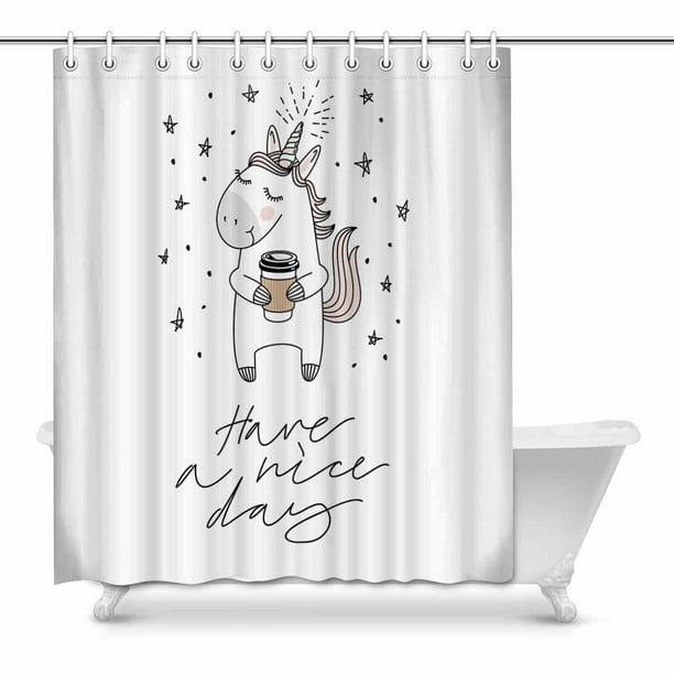60x72'' Unicorns Waterproof Polyester Fabric Shower Curtain Bathroom Decor 60x72'' Unicorns Waterproof Polyester Fabric Shower Curtain Bathroom Decor